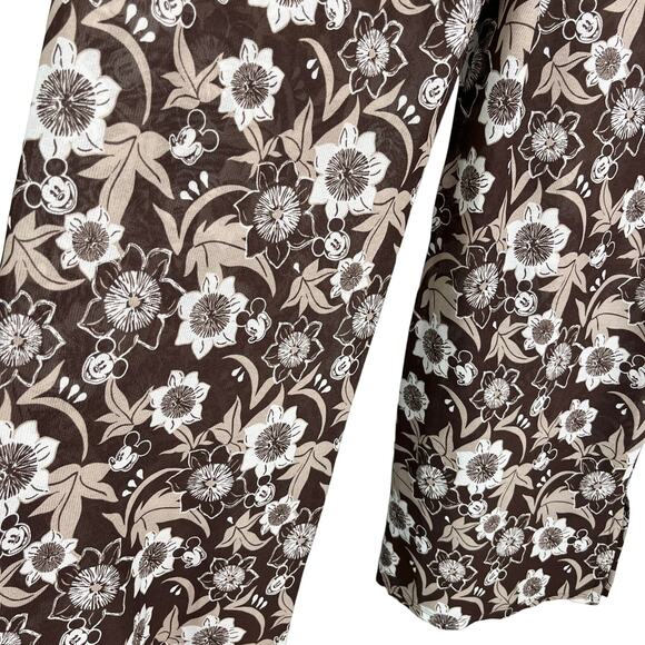 Disney Swim Coverup Palazzo Pants Brown Tan Hidden Mickey 8 Semi Sheer - Picture 12 of 13